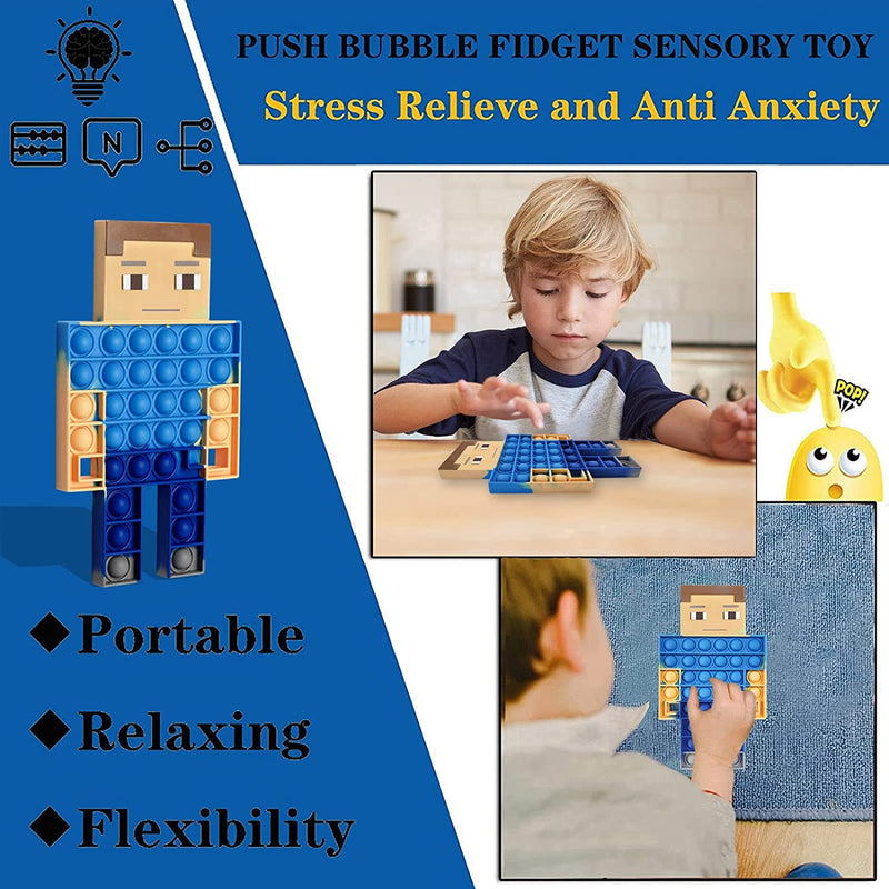Mine-craft Steve Pop it Fidget Toy