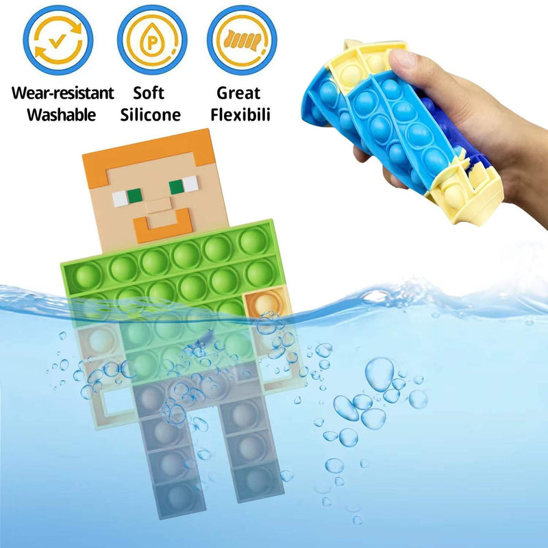 Mine-craft Steve Pop it Fidget Toy