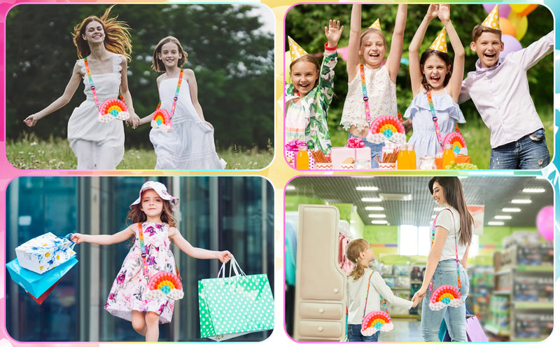 Cloud Rainbow Pop It Crossbody for Girls