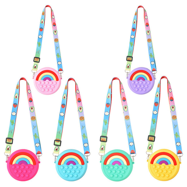 Circle Rainbow Pop It Crossbody for Girls