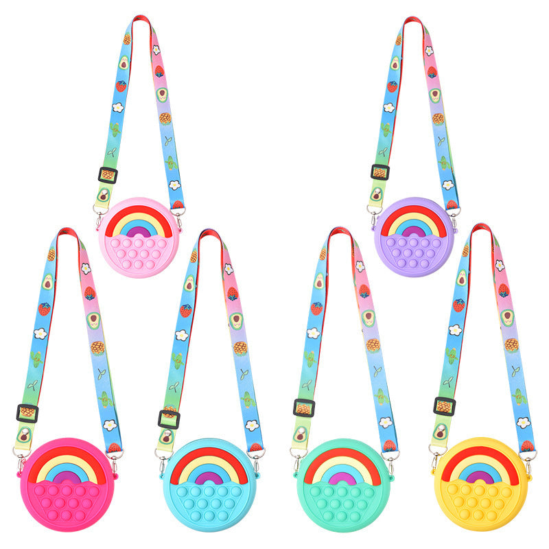Circle Rainbow Pop It Crossbody for Girls