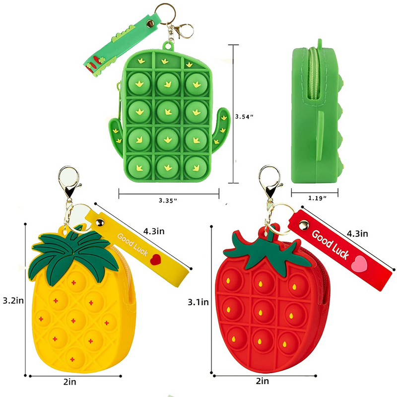 Fruit Pop It Purse for Girls and Kids