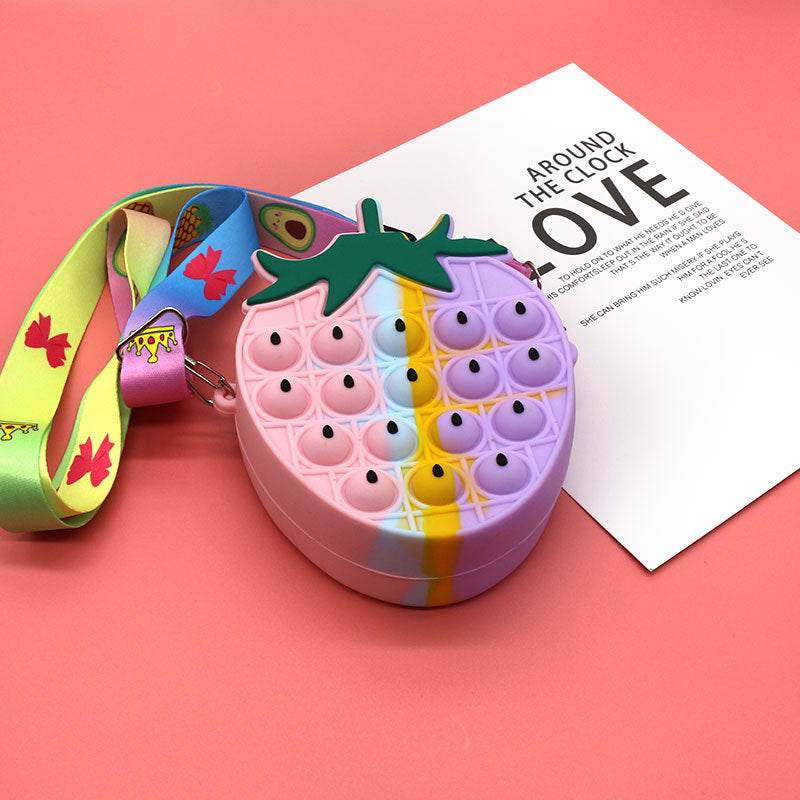 Strawberry Pop It Purse for Girls