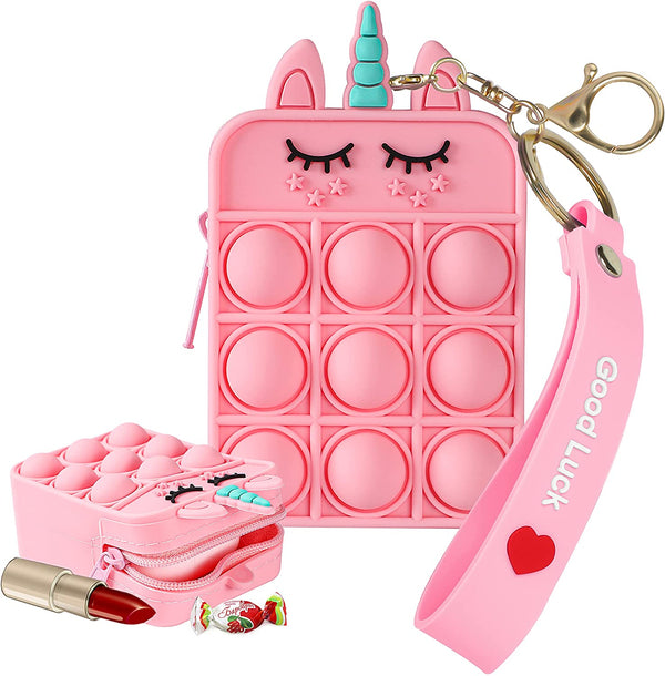 Unicorn Pop It Purse Fidget Toy for Girls
