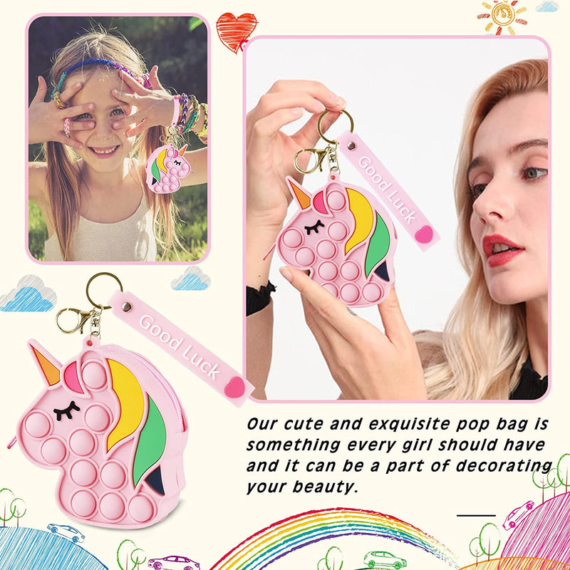 Cute Unicorn Pop It Purse for Girls