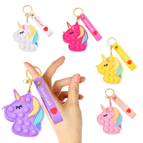 Cute Unicorn Pop It Purse for Girls