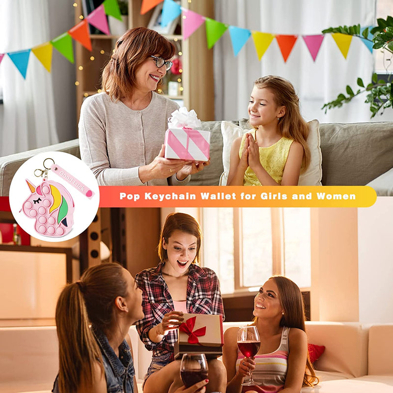 Cute Unicorn Pop It Purse for Girls