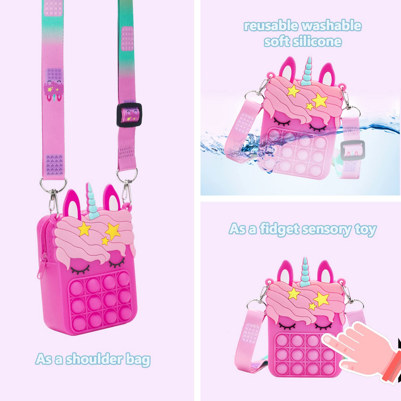 Unicorn Pop It Crossbody for Girls