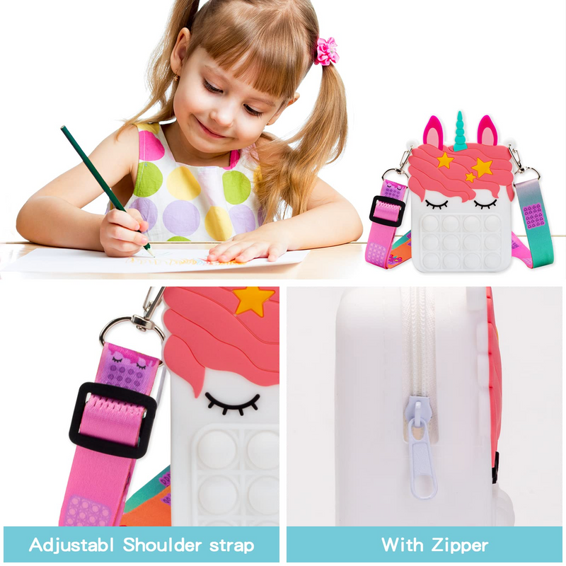 Unicorn Pop It Crossbody for Girls