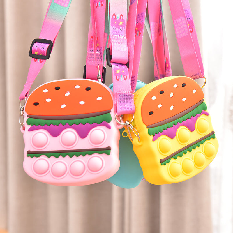 Hamburger Pop It Crossbody for Girls and Kids