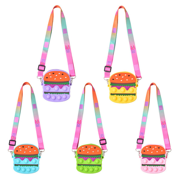 Hamburger Pop It Crossbody for Girls and Kids