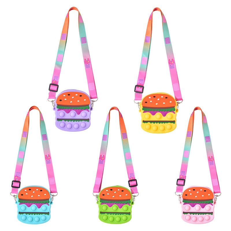 Hamburger Pop It Crossbody for Girls and Kids
