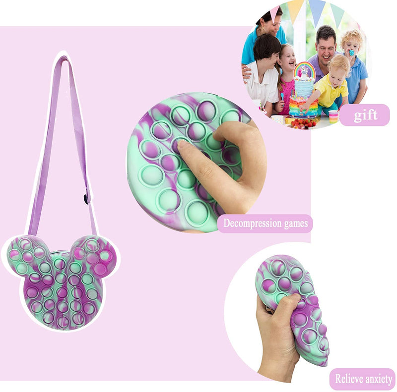 Mouse Pop It Purse Fidget Toy for Girls