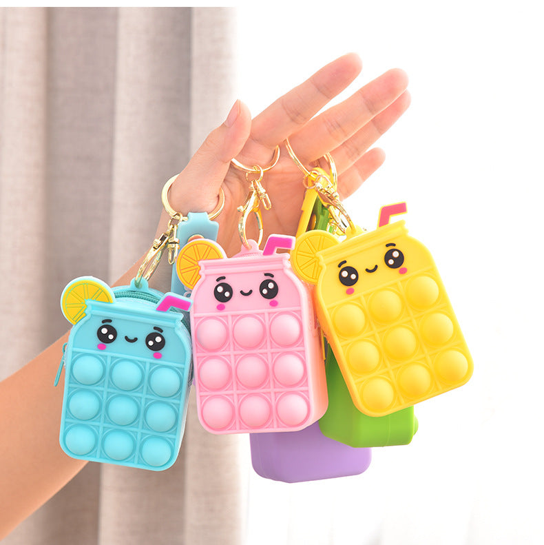 Cute lemon Cup Pop It Purse for Girls