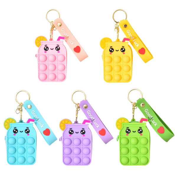 Cute lemon Cup Pop It Purse for Girls
