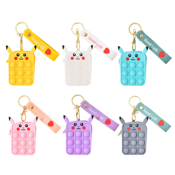 Cute Pika Pop It Purse for Girls and Kids