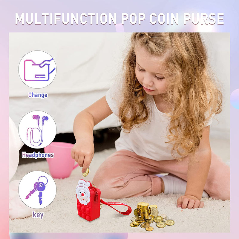 Santa Claus Pop It Purse for Girls and Boys