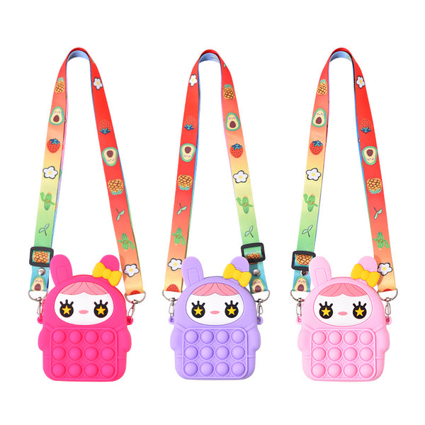 Lovely Rabbit Pop It Crossbody for Girls