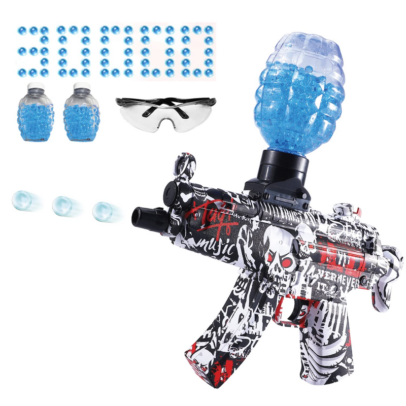 Gel Ball Blaster, Electric Splatter Ball Blaster with 30000 Water Beads, Jenyolon MP-5 Gel Water Ball Toy for Outdoor Activities Fighting Shooting Team Game Gifts for Boys and Girls Ages 12+ (Red)